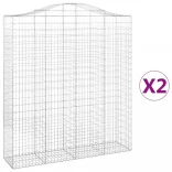 2 db íves horganyzott vas gabion kosár 200x50x220/240 cm