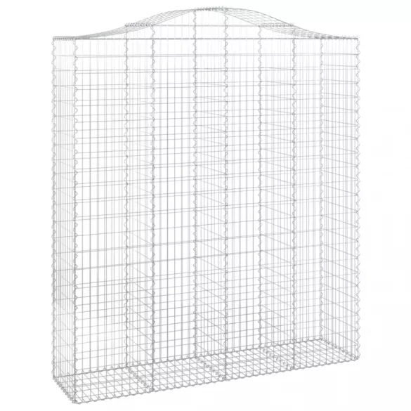 2 db íves horganyzott vas gabion kosár 200x50x220/240 cm