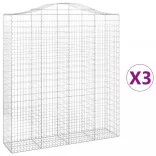3 db íves horganyzott vas gabion kosár 200x50x220/240 cm