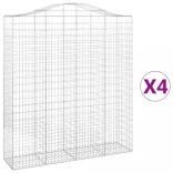 4 db íves horganyzott vas gabion kosár 200x50x220/240 cm