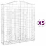 5 db íves horganyzott vas gabion kosár 200x50x220/240 cm
