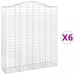6 db íves horganyzott vas gabion kosár 200x50x220/240 cm