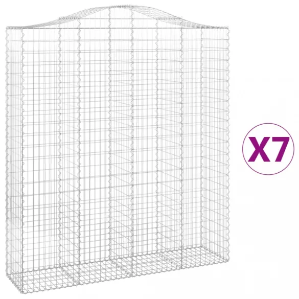 7 db íves horganyzott vas gabion kosár 200x50x220/240 cm