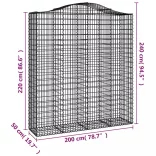 7 db íves horganyzott vas gabion kosár 200x50x220/240 cm