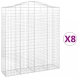 8 db íves horganyzott vas gabion kosár 200x50x220/240 cm