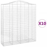 10 db íves horganyzott vas gabion kosár 200x50x220/240 cm