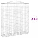 11 db íves horganyzott vas gabion kosár 200x50x220/240 cm