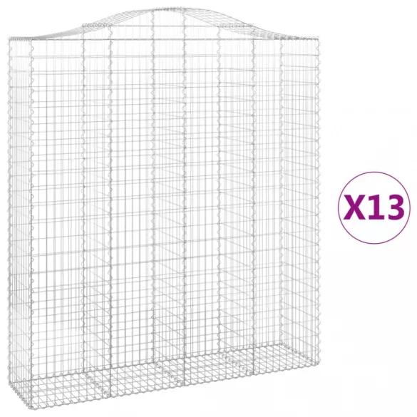 13 db íves horganyzott vas gabion kosár 200x50x220/240 cm
