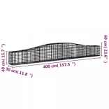 2 db íves horganyzott vas gabion kosár 400x30x40/60 cm