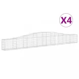 4 db íves horganyzott vas gabion kosár 400x30x40/60 cm