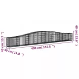 4 db íves horganyzott vas gabion kosár 400x30x40/60 cm
