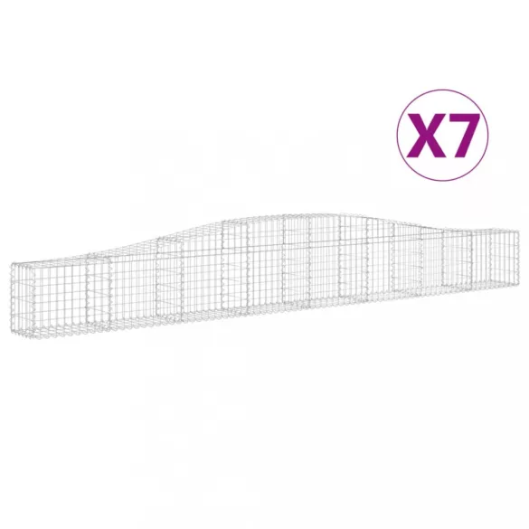 7 db íves horganyzott vas gabion kosár 400x30x40/60 cm