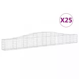 25 db íves horganyzott vas gabion kosár 400x30x40/60 cm