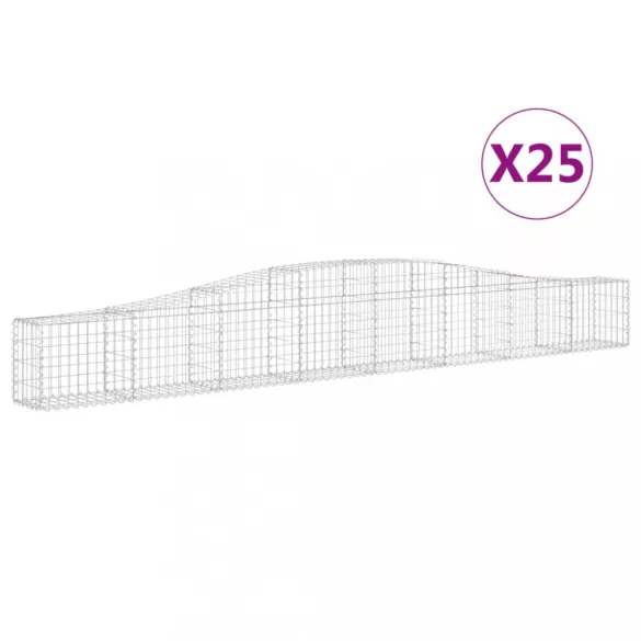 25 db íves horganyzott vas gabion kosár 400x30x40/60 cm