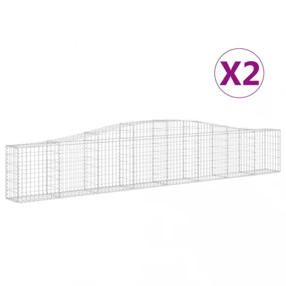 2 db íves horganyzott vas gabion kosár 400x30x60/80 cm