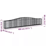 3 db íves horganyzott vas gabion kosár 400x30x60/80 cm