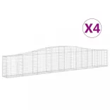 4 db íves horganyzott vas gabion kosár 400x30x60/80 cm
