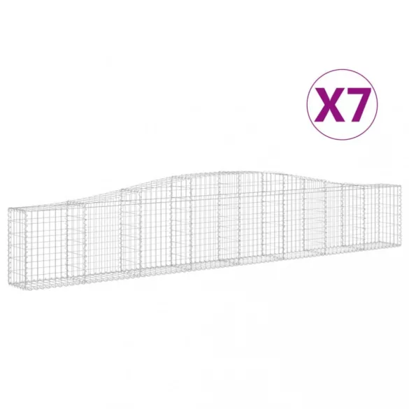 7 db íves horganyzott vas gabion kosár 400x30x60/80 cm