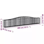 7 db íves horganyzott vas gabion kosár 400x30x60/80 cm