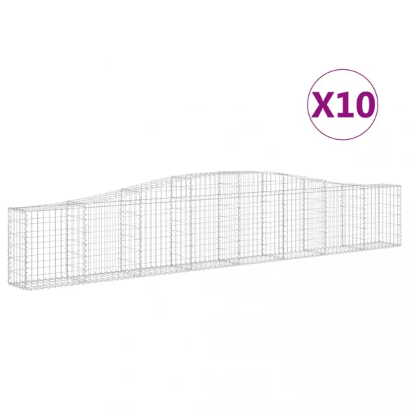 10 db íves horganyzott vas gabion kosár 400x30x60/80 cm