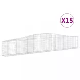 15 db íves horganyzott vas gabion kosár 400x30x60/80 cm