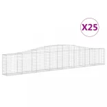 25 db íves horganyzott vas gabion kosár 400x30x60/80 cm