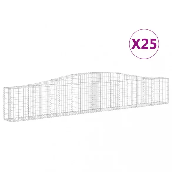 25 db íves horganyzott vas gabion kosár 400x30x60/80 cm