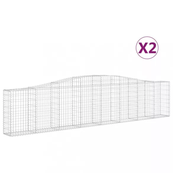 2 db íves horganyzott vas gabion kosár 400x30x80/100 cm