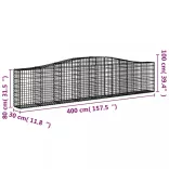 3 db íves horganyzott vas gabion kosár 400x30x80/100 cm