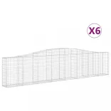 6 db íves horganyzott vas gabion kosár 400x30x80/100 cm