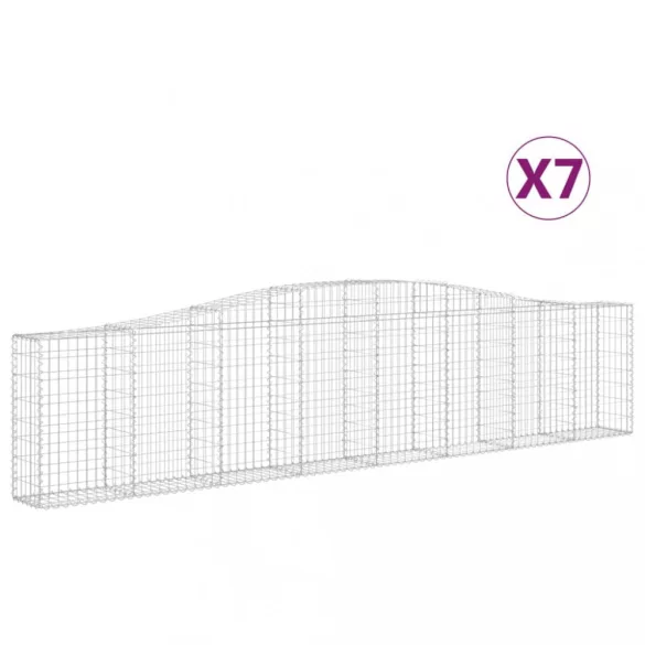7 db íves horganyzott vas gabion kosár 400x30x80/100 cm
