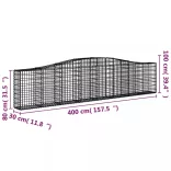 7 db íves horganyzott vas gabion kosár 400x30x80/100 cm
