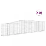 10 db íves horganyzott vas gabion kosár 400x30x80/100 cm