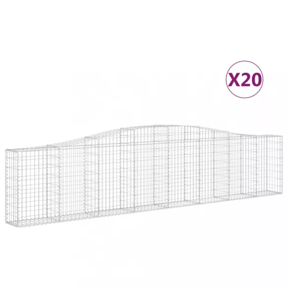 20 db íves horganyzott vas gabion kosár 400x30x80/100 cm