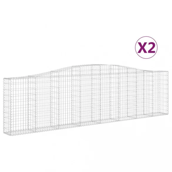 2 db íves horganyzott vas gabion kosár 400x30x100/120 cm