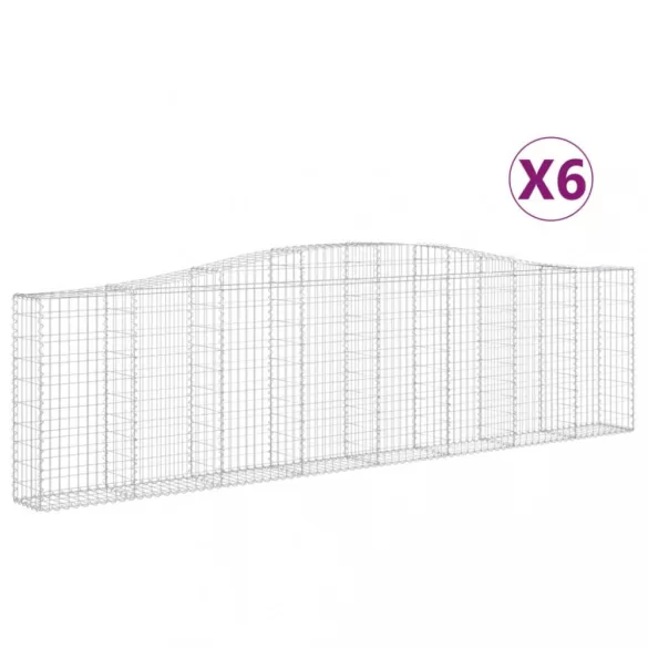6 db íves horganyzott vas gabion kosár 400x30x100/120 cm