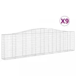 9 db íves horganyzott vas gabion kosár 400x30x100/120 cm