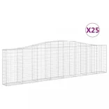 25 db íves horganyzott vas gabion kosár 400x30x100/120 cm