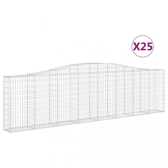 25 db íves horganyzott vas gabion kosár 400x30x100/120 cm