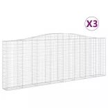 3 db íves horganyzott vas gabion kosár 400x30x140/160 cm