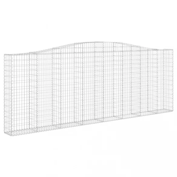 6 db íves horganyzott vas gabion kosár 400x30x140/160 cm