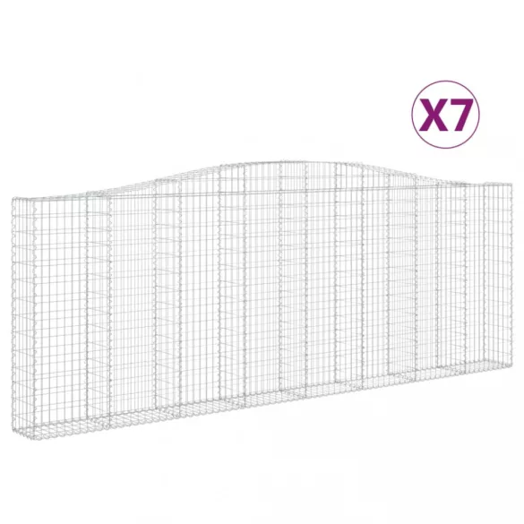 7 db íves horganyzott vas gabion kosár 400x30x140/160 cm