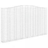 2 db íves horganyzott vas gabion kosár 400x30x220/240 cm