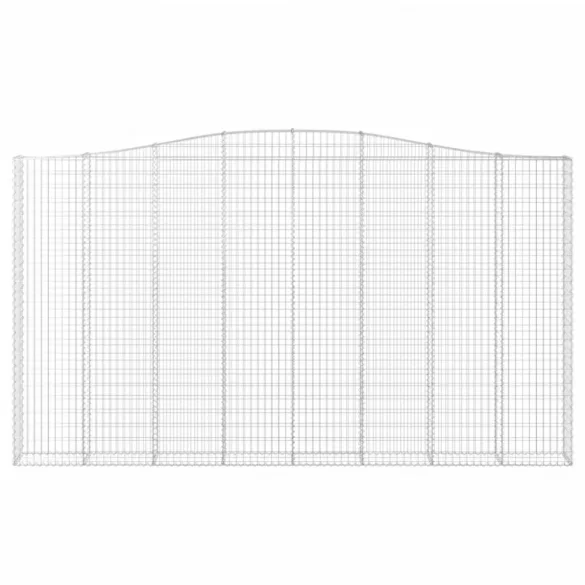 2 db íves horganyzott vas gabion kosár 400x30x220/240 cm