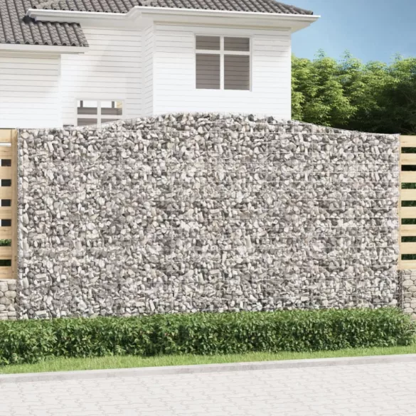 4 db íves horganyzott vas gabion kosár 400x30x220/240 cm