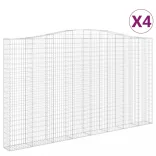 4 db íves horganyzott vas gabion kosár 400x30x220/240 cm