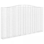 4 db íves horganyzott vas gabion kosár 400x30x220/240 cm