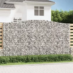 6 db íves horganyzott vas gabion kosár 400x30x220/240 cm