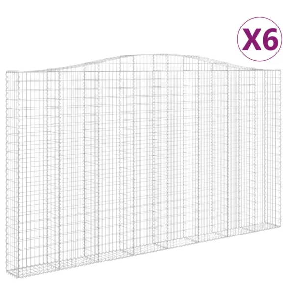 6 db íves horganyzott vas gabion kosár 400x30x220/240 cm