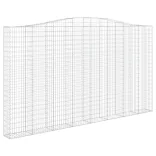6 db íves horganyzott vas gabion kosár 400x30x220/240 cm